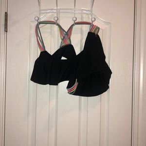 strappy black two piece